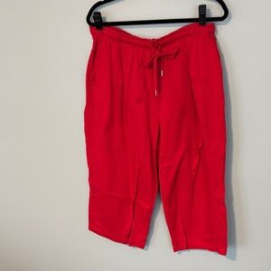 Woman Within Red Drawstring Capri Pants